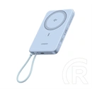 Ugreen PB570 vésztöltő type-c aljzat (10000mAh, 30W, PD gyorstöltő 3.0, qi2, mágneses, fix type-c kábel, világoskék)