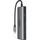 Ugreen Revodok 206 6-in-1 USB-C dokkoló (2xHDMI, USB-C PD100W, USB-C, 2xUSB-A 3.0)