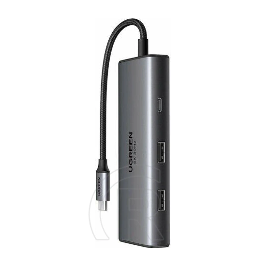 Ugreen Revodok 206 6-in-1 USB-C dokkoló (2xHDMI, USB-C PD100W, USB-C, 2xUSB-A 3.0)