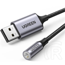 Ugreen USB-A (M) - 3,5 jack (F) kábel (0,25m, fekete)