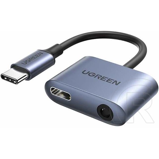 Ugreen adapter USB-C (M) - USB-C (F) - 3,5mm jack (F) (60W, PD, 0,25m, fekete)