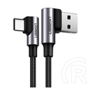 Ugreen adatkábel (2.0 USB-A (M) - USB-C (M), 90°-os, 1m) szürke