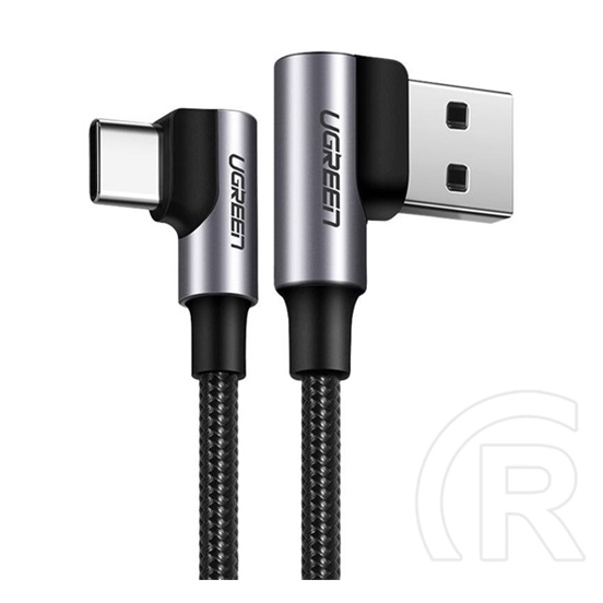 Ugreen adatkábel (2.0 USB-A (M) - USB-C (M), 90°-os, 1m) szürke