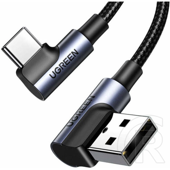 Ugreen adatkábel (2.0 USB-A (M) - USB-C (M), 90°-os, 3m) szürke
