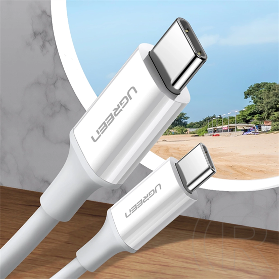 Ugreen adatkábel (2.0 USB-C (M) - USB-C (M), 60W, 3A, 1m) fehér