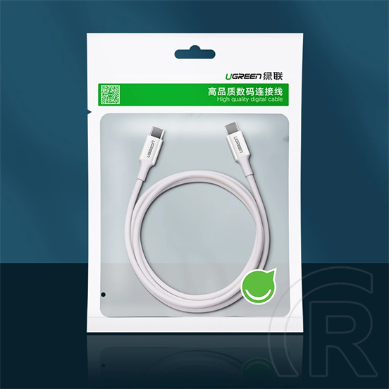 Ugreen adatkábel (2.0 USB-C (M) - USB-C (M), 60W, 3A, 1m) fehér