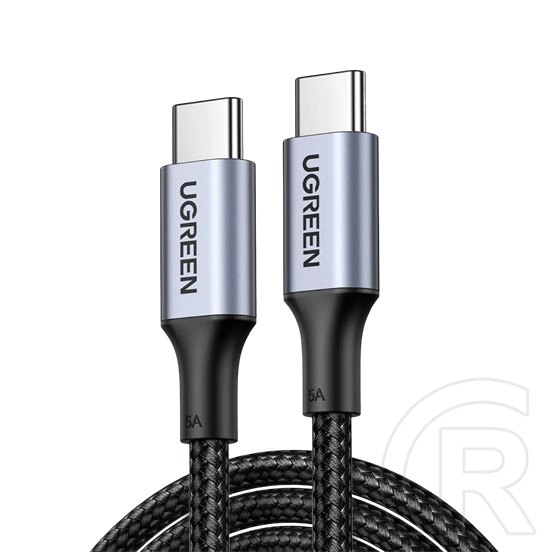 Ugreen adatkábel (2.0 USB-C (M) - USB-C (M), PD, 100W, 5A, 0,5m) fekete
