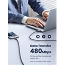 Ugreen adatkábel (2.0 USB-C (M) - USB-C (M), PD, 100W, 5A, 0,5m) fekete