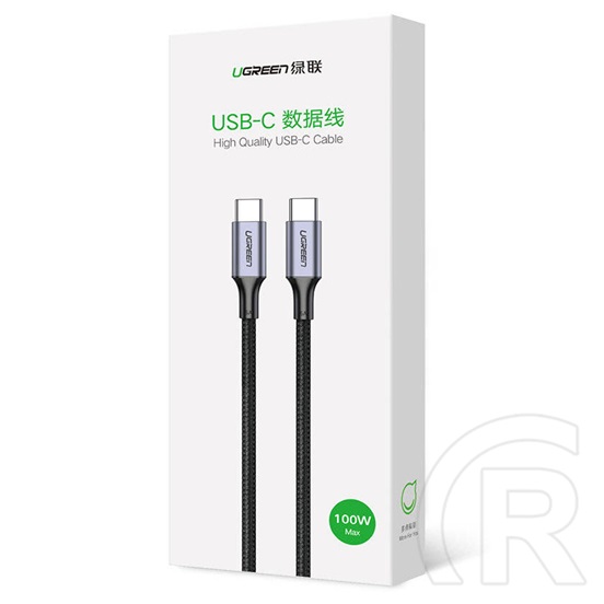 Ugreen adatkábel (2.0 USB-C (M) - USB-C (M), PD, 100W, 5A, 3m) fekete