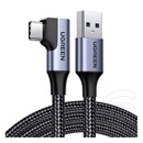 Ugreen adatkábel (usb - type-c, 3a, gyorstöltő 3.0, 100cm, cipőfűző) fekete