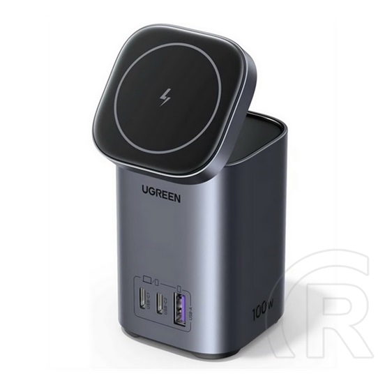 Ugreen asztali töltő 2 usb+type-c (65w, wireless, gyorstöltő, magsafe) fekete