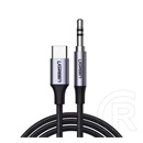 Ugreen av143 audió kábel (3.5mm jack - type-c, 100cm, cipőfűző minta) szürke