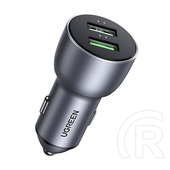 Ugreen cd213 autós töltő 2 usb aljzat (36w, gyorstöltő 3.0) sötétszürke
