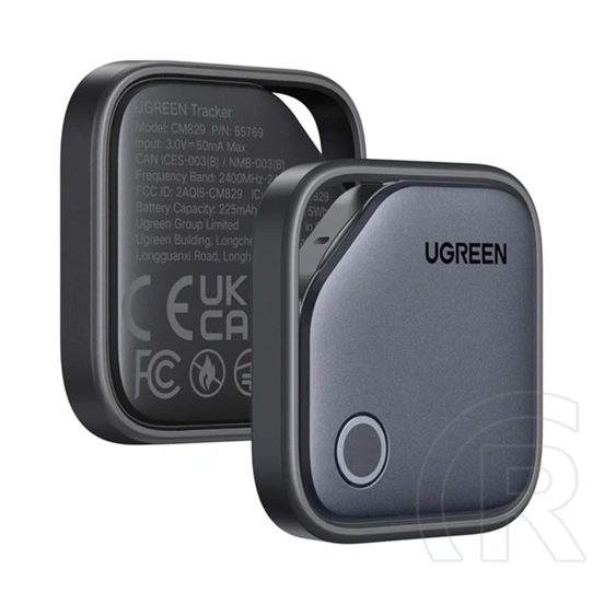 Ugreen cm829 bluetooth nyomkövető 2db (kulcstartóra, valós idejű nyomkövetés, type-c, android kompatibilis) sötétszürke