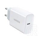 Ugreen hálózati töltő type-c  (5v / 3a, 30w, pd gyorstöltés támogatás, qc 4.0) fehér
