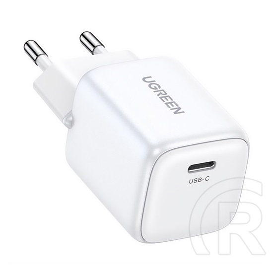 Ugreen hálózati töltő type-c aljzat (5v/3a, 20w, gan, pd gyorstöltő 4.0) fehér