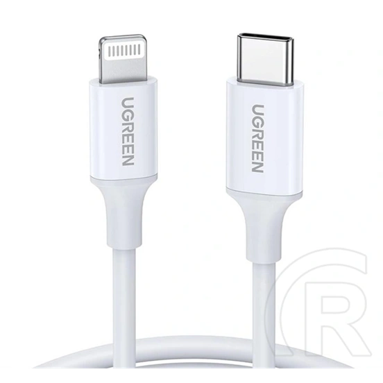 Ugreen iPhone 14 Plus  us171 adatkábel (type-c - lightning, 60w, pd gyorstöltő, 100cm) fehér
