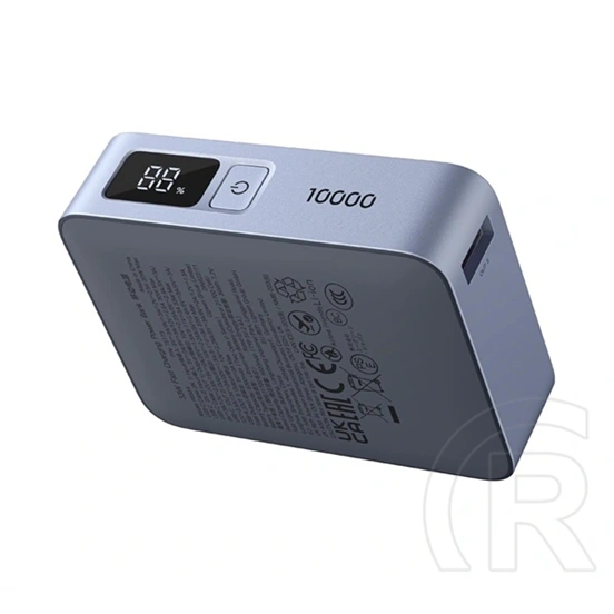 Ugreen pb584 vésztöltő type-c aljzat (10000mah, 33w, pd gyorstöltő 3.0, led kijelző + fix type-c kábel) világosszürke