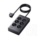 Ugreen s622 hálózati elosztó 6 ac+3 usb+type-c aljzat (20w, gan, pd gyorstöltő 3.0 + 150cm tápkábel) fekete