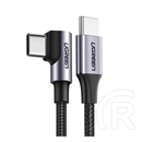 Ugreen us255 adatkábel (type-c - type-c, 60w, pd gyorstöltő, 90 fokos, cipőfűző, 300cm) fekete