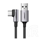 Ugreen us284 adatkábel (usb - type-c, 15w, gyorstöltő 3.0, 90 fokos, cipőfűző, 300cm) fekete