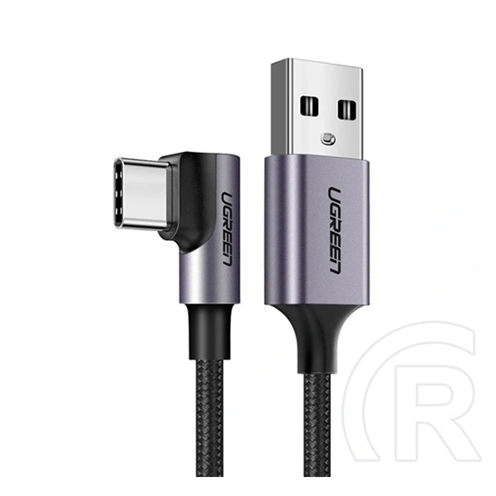 Ugreen us284 adatkábel (usb - type-c, 3a, gyorstöltő 3.0, 90 fokos, cipőfűző, 200cm) fekete