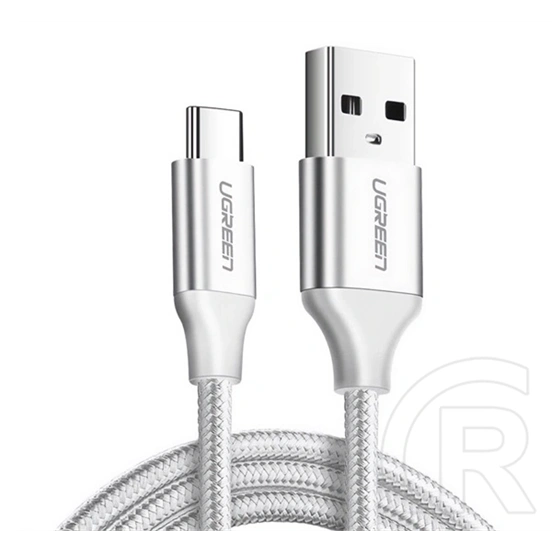 Ugreen us288 adatkábel (usb - type-c, 3a, gyorstöltő, cipőfűző, 300cm) fehér