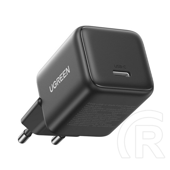 Ugreen x513 hálózati töltő type-c aljzat (30w, gan, pd gyorstöltő) sötétszürke