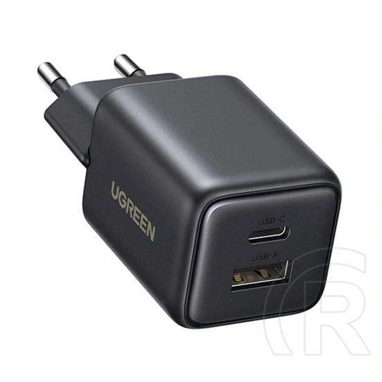 Ugreen x514 hálózati töltő usb+type-c aljzat (20w, gan, pd gyorstöltő) fekete