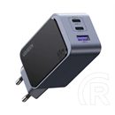 Ugreen x553 nexode s hálózati töltő usb+2 type-c aljzat (65w, gan, pd gyorstöltő) sötétszürke