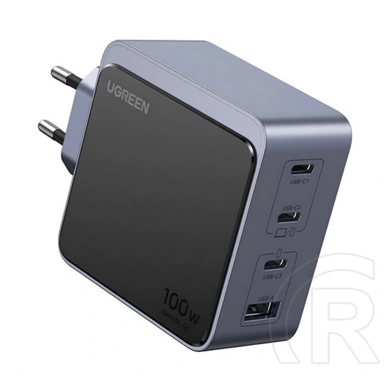 Ugreen x565 nexode air hálózati töltő usb+3 type-c aljzat (100w, pd gyorstöltő) sötétszürke