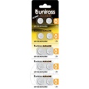 Uniross LR1130, AG10, LR54 1.5V alkáli gombelem (10db/csomag)