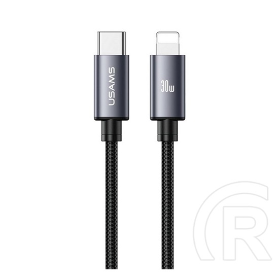 Usams Apple iPhone 5  u91 adatkábel (type-c - lightning, 30w, pd gyorstöltő, 100cm) sötétszürke