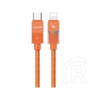 Usams Apple iPhone 5  u93 adatkábel (type-c - lightning, 30w, pd gyorstöltő, led jelzés, 120cm) narancssárga
