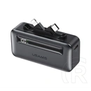 Usams CD233 vésztöltő type-c aljzat (5000mAh, 20w, pd gyorstöltő, led kijelző, type-c+lightning csatlakozó, fekete)