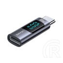 Usams Usams adapter (type-c aljzat - type-c, 100w, adatátvitel és töltés, led kijelző) szürke