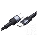 Usams adatkábel (type-c - type-c, 60w, pd gyorstöltő, 120cm, cipőfűző) fekete