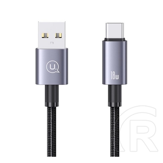 Usams adatkábel (usb - type-c, 100w, gyorstöltő, 120cm, cipőfűző) sötétszürke