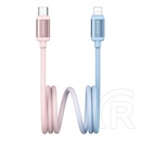 Usams bicolor adatkábel (type-c - lightning, 30w, pd gyorstöltő, 120cm) kék/rózsaszín