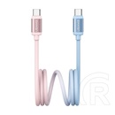 Usams bicolor adatkábel (type-c - type-c, 60w, pd gyorstöltő, 120cm) kék/rózsaszín