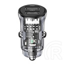 Usams c31 autós töltő 2 x usb aljzat (5v / 3a, pd gyorstöltés támogatás) fekete