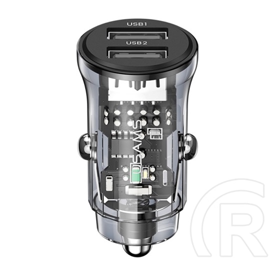 Usams c31 autós töltő 2 x usb aljzat (5v / 3a, pd gyorstöltés támogatás) fekete