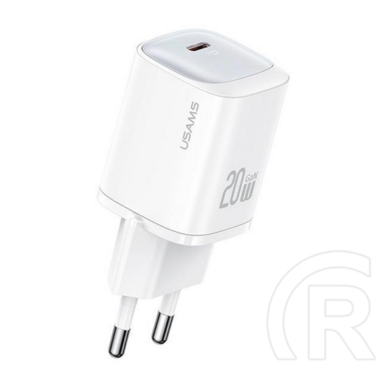 Usams cc248 hálózati töltő type-c aljzat (20w, gan, pd gyorstöltő) fehér