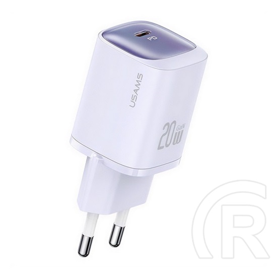 Usams cc248 hálózati töltő type-c aljzat (20w, gan, pd gyorstöltő) lila