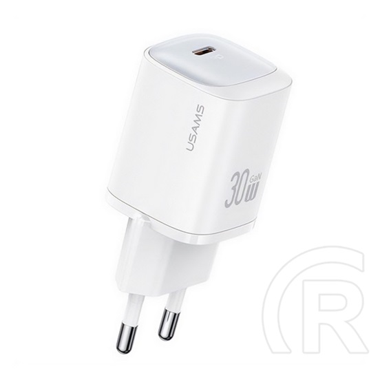 Usams cc251 hálózati töltő type-c aljzat (30w, gan, pd gyorstöltő) fehér