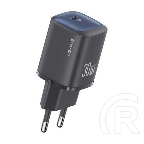 Usams cc251 hálózati töltő type-c aljzat (30w, gan, pd gyorstöltő) fekete