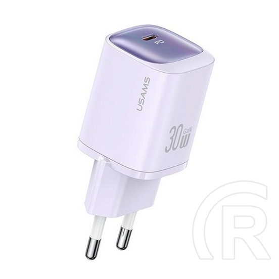 Usams cc251 hálózati töltő type-c aljzat (30w, gan, pd gyorstöltő) lila