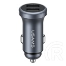 Usams cc320 autós töltő 2 usb aljzat (12w, pd gyorstöltő) sötétszürke