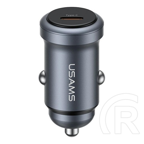 Usams cc321 autós töltő type-c aljzat (30w, pd gyorstöltő) sötétszürke