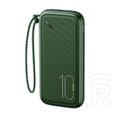 Usams cd150 vésztöltő 2 usb / type-c / microusb (10000 mah, 5v/2a, 37w, led jelző, kézpánt) sötétzöld